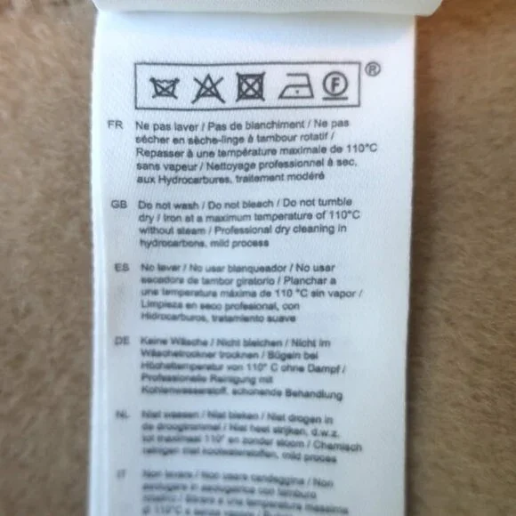 Maje Gicoco Belted Scarf Coat Camel Embroidered Double-Faced Wool Size 34 NEW - Picture 10 of 10